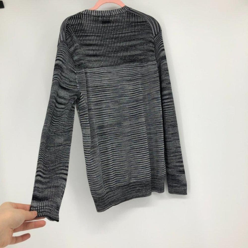 Armani Exchange grey purple space dye button  front rayon cardigan - Picture 6 of 13